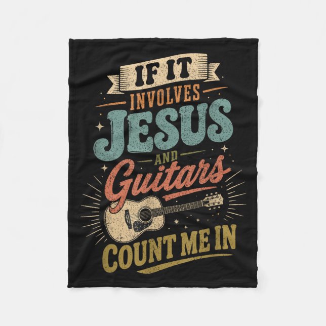 Cobertor De Velo Se Envolve Jesus E Guitarras Guitarrista (Frente)