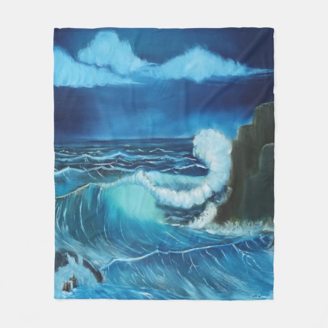 Cobertor De Velo "Sea of Power" Fleece Blanket design. (Frente)