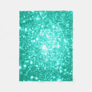Cobertor De Velo Seafoam Mint Green Stars Fleece Blanket
