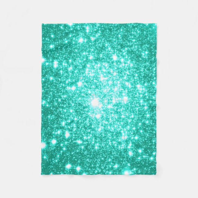 Cobertor De Velo Seafoam Mint Green Stars Fleece Blanket (Frente)
