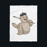 Cobertor De Velo Seal as Painter with Paint brush<br><div class="desc">This design is the perfect gift for a birthday,  Christmas and other celebrations. It is suitable for women,  men and kids.</div>