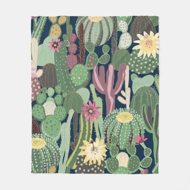 Cobertor De Velo seamless background with cactus (Frente)
