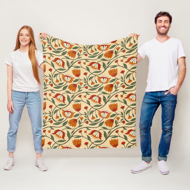 Cobertor De Velo Seamless floral pattern in beige background (In Situ)