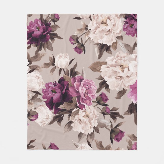 Cobertor De Velo Seamless floral pattern with roses on light backgr (Frente)