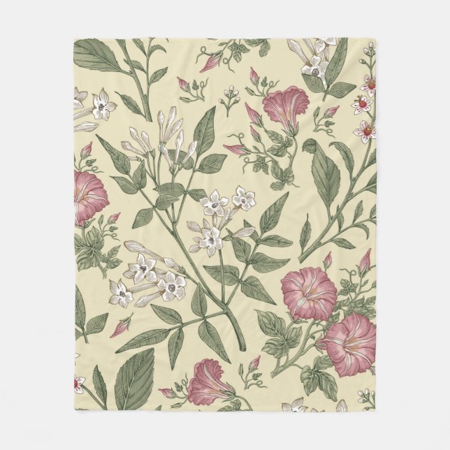 Cobertor De Velo Seamless pattern. Beautiful fabric blooming realis (Frente)