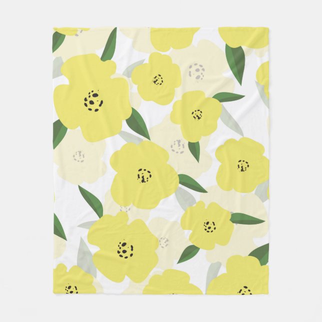 Cobertor De Velo Seamless pattern with bright yellow flowers backgr (Frente)