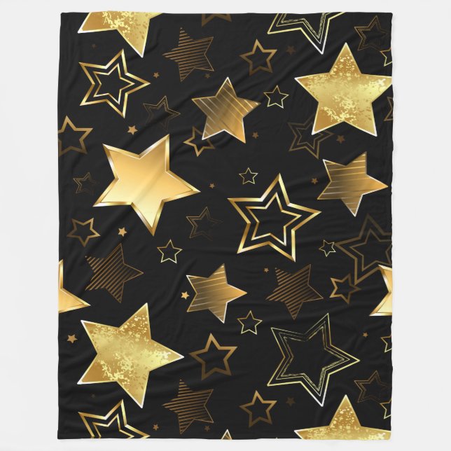Cobertor De Velo Seamless pattern with Golden Stars (Frente)