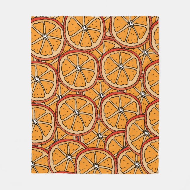 Cobertor De Velo Seamless pattern with orange. Endless texture (Frente)