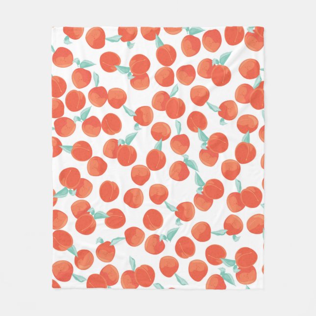 Cobertor De Velo Seamless peach pattern with fruits background. Sum (Frente)