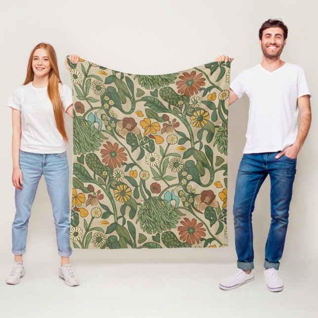 Cobertor De Velo Seamless vintage botanical pattern  (In Situ)