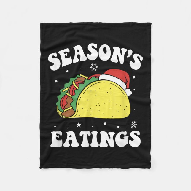 Cobertor De Velo Season's Eatings Funny Christmas Taco Lover  (Frente)