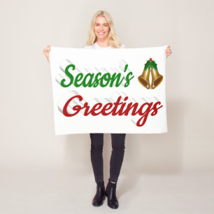 Cobertor De Velo Seasons Saudações Belga Escrito verde de Natal