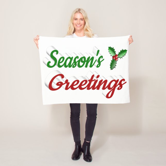 Cobertor De Velo Seasons Saudações Holly Natal - Escrito verde (In Situ)