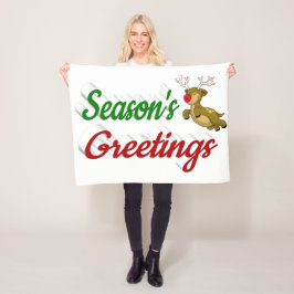 Cobertor De Velo Seasons Saudações Voando Reindeer Escrito de Natal