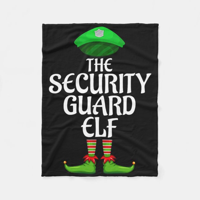 Cobertor De Velo Security Guard Elf Matching Family Group Christmas (Frente)