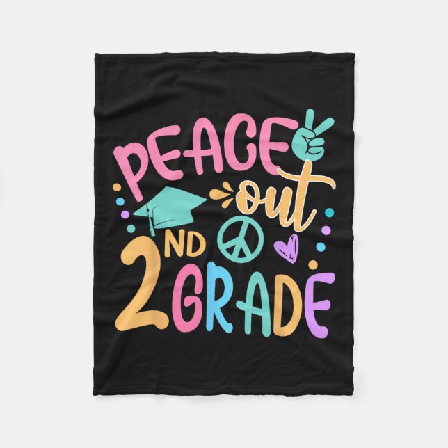 Cobertor De Velo Segundo Peace Out Grade Bye Bye School Hello Summe (Frente)