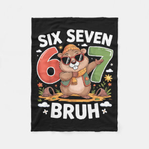 Cobertor De Velo Seis Sete 67 Bruh Groundhog Dabbing Engraçado 6 7