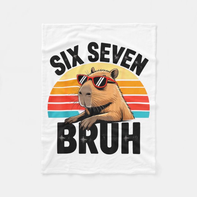 Cobertor De Velo Seis Sete Bruh 67 Meme Capivara  (Frente)
