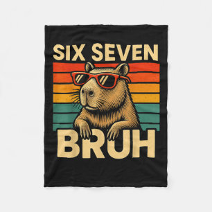 Cobertor De Velo Seis Sete Bruh Capivara Retro Vintage Engraçado 67