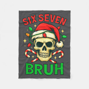 Cobertor De Velo Seis Sete Bruh Caveira Natal Design de Balas de Na