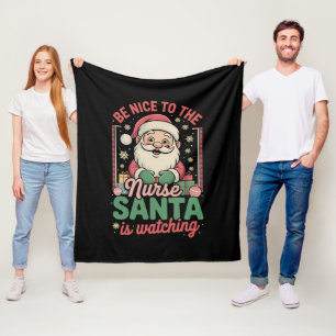 Cobertor De Velo Seja Bom Para A Enfermeira O Papai Noel Está Obser
