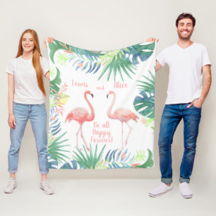 Cobertor De Velo Seja feliz para sempre! Fada - Dois Flamingo Rosa