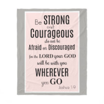 Seja forte e corajoso (Joshua) rosa/Cinza