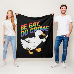 Cobertor De Velo Seja Gay Faça Crime Ganso Divertido Arco-íris Orgu