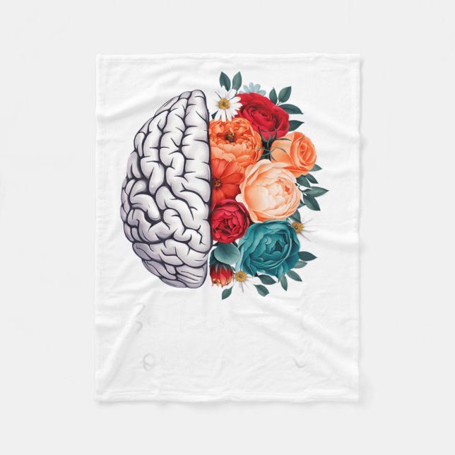 Cobertor De Velo Seja Gentil com a Saúde Mental Importa Consciência (Frente)