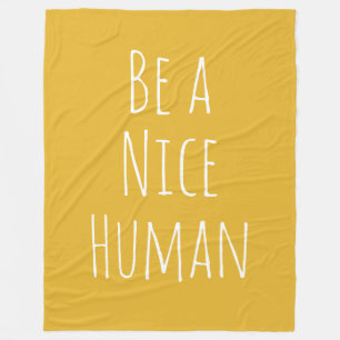 Cobertor De Velo Seja gentil com o ser humano dizendo amarelo minim
