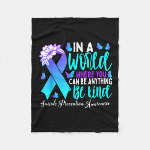 Cobertor De Velo Seja Gentil Fita Roxa Azul-Claro Prevenção ao Suic