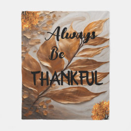 Cobertor De Velo Seja sempre grata Folha Dourada de Folheto
