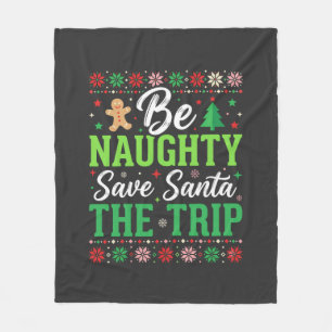 Cobertor De Velo Seja Travesso Salve Papai Noel SVG Natal Divertido