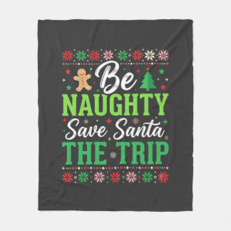 Cobertor De Velo Seja Travesso Salve Papai Noel SVG Natal Divertido
