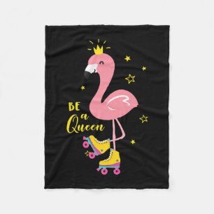 Cobertor De Velo Seja uma Rainha Rosa, Skate Flamingo Roller Mulher