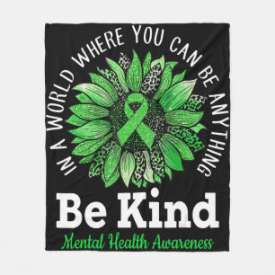Cobertor De Velo Seja verde Fita Sunflower Mental Health Aware