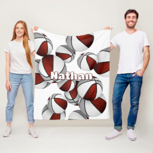 Cobertor De Velo seleção de basquetebol da cinza maroon cores decor