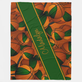 Cobertor De Velo seleção de basquetebol em laranja verde cores espo