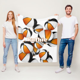 Cobertor De Velo seleção de basquetebol preto laranja cor de decor 