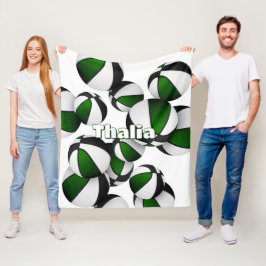 Cobertor De Velo seleção de basquetebol preto verde cores decor des