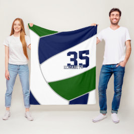 Cobertor De Velo seleção verde azul colorido decor de voleibol