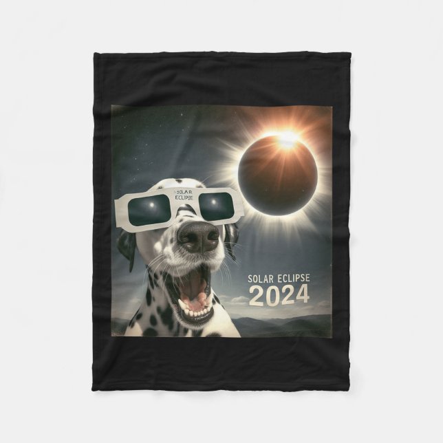 Cobertor De Velo Selfie Dalmaciano Mens Cão Eclipse Solar (Frente)