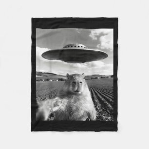 Cobertor De Velo Selfie de Capivara com Ovni Presentes Divertidos d
