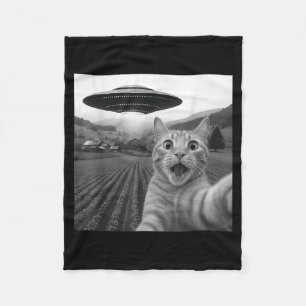 Cobertor De Velo Selfie de Gato com Alien OVNI Gato Engraçado para