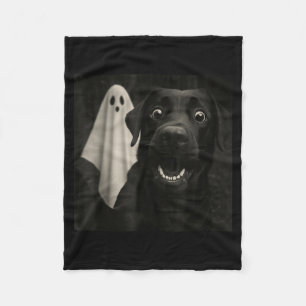 Cobertor De Velo Selfie de Halloween Cachorro Assustado e Fantasma