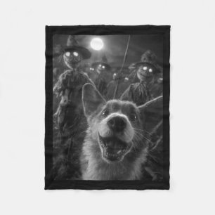 Cobertor De Velo Selfie Engraçado de Corgi com a Lua de Ecrows Assu