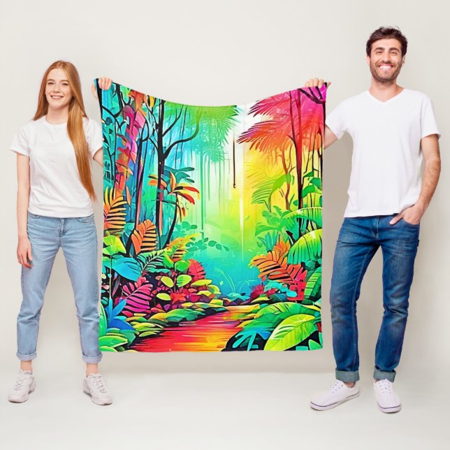 Cobertor De Velo Selva Arco-Íris: Sonho Vivo (In Situ)