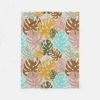 Cobertor De Velo Selva de monstera colorida