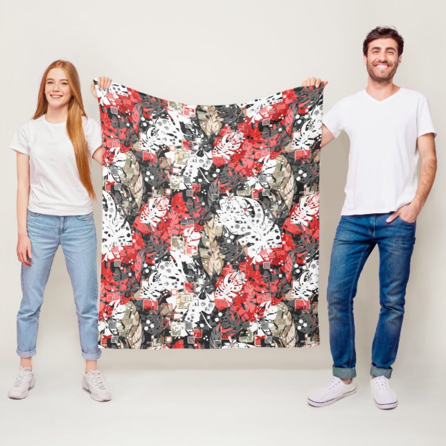 Cobertor De Velo Selva tropical exótica folhas monstros bl (In Situ)