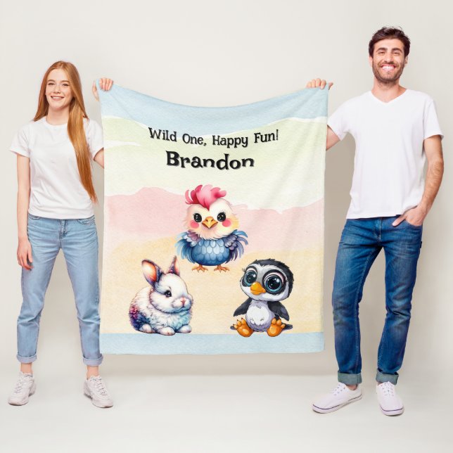 Cobertor De Velo Selvagem De Animais De Floresta Brincadeiras (In Situ)